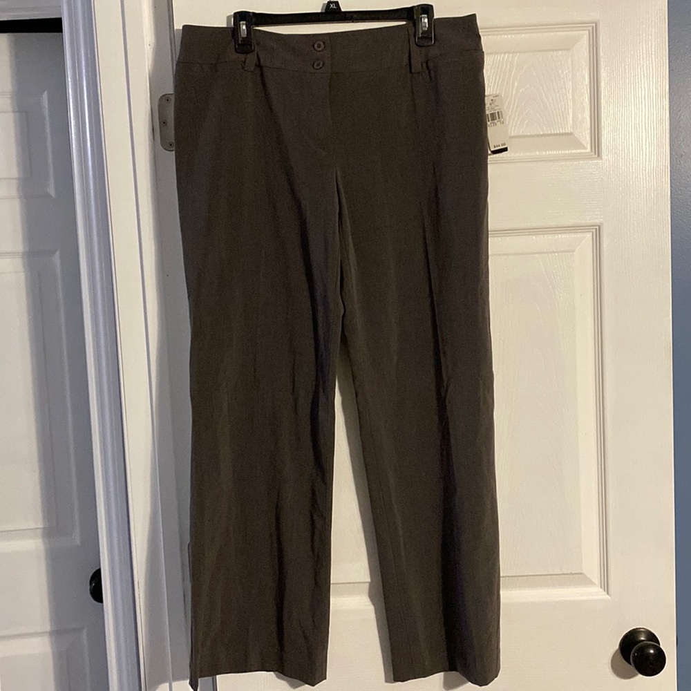 AB studio brand new size 12 dark gray dress pants straight leg.